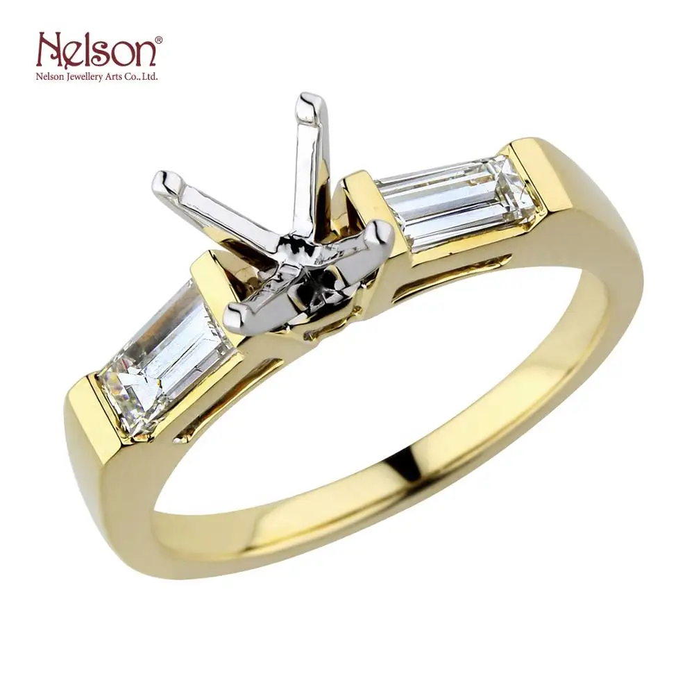 Nelson Jewellery Manufacturer Luxury Anniversary 18K White Yellow Rose Gold Channel Set Diamond Mounting Ring