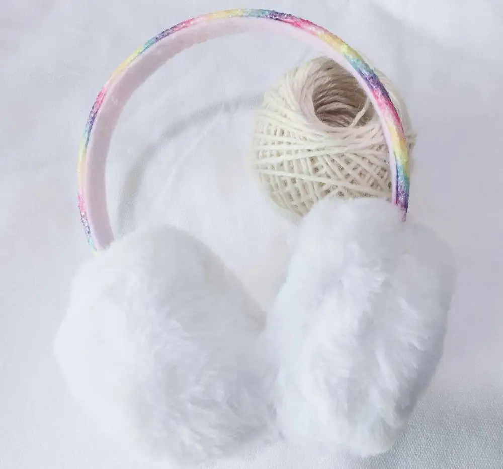 
2018 Winter New Cute Plush Leopard Sequin Earmuffs Infant Earmuffs Warm Earmuffs 