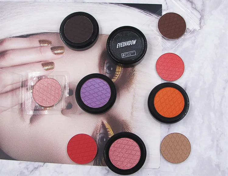 Hot Selling  Shimmer Matte Eyeshadow Single Private Label Customize Eyeshadow Palette Talc free