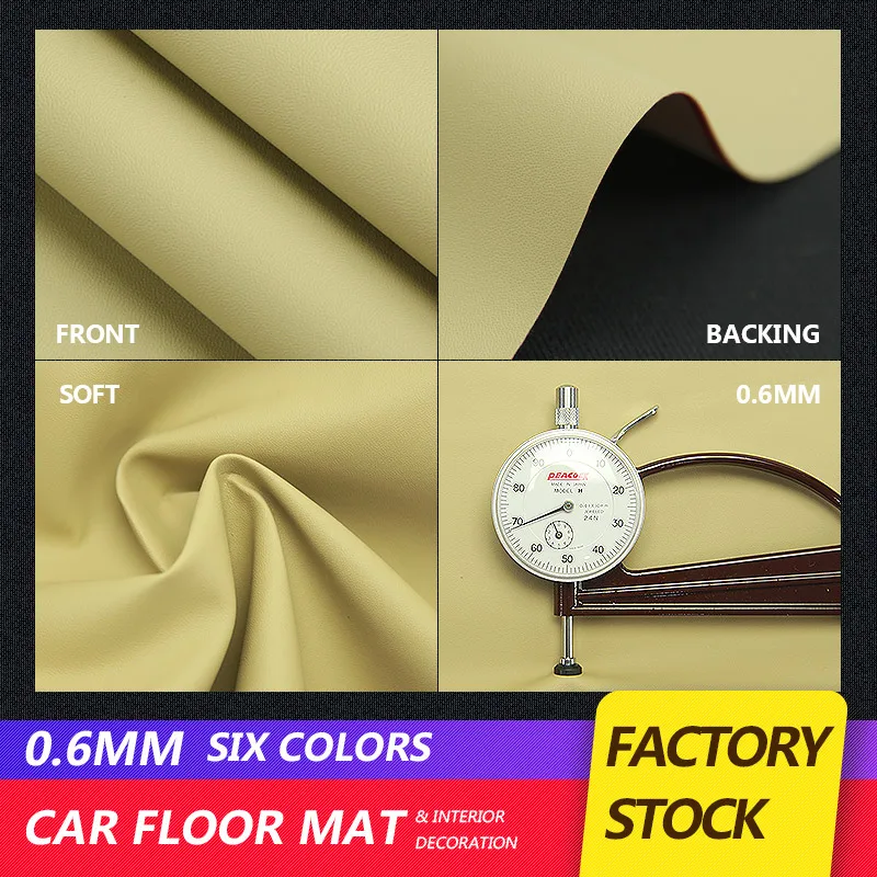 pu material vinyl fabric pvc leather for car floor mat roll