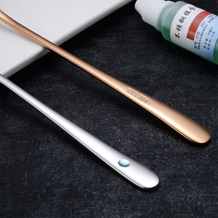 
Long Handle colored rose gold silver plating stainless steel salad fruit dinner fork set 