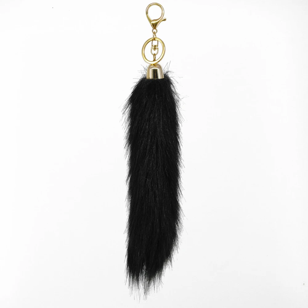 Yongze wholesale soft long cheap fake fur fake fox tails keychain