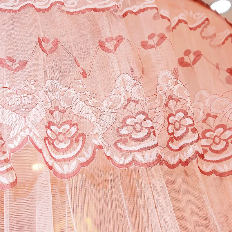 2019 Material Various Adult Luxury Foldable Diameter 1.2m Round Portable Lace Treated Polyester Decorate Hanging Mosquito Net