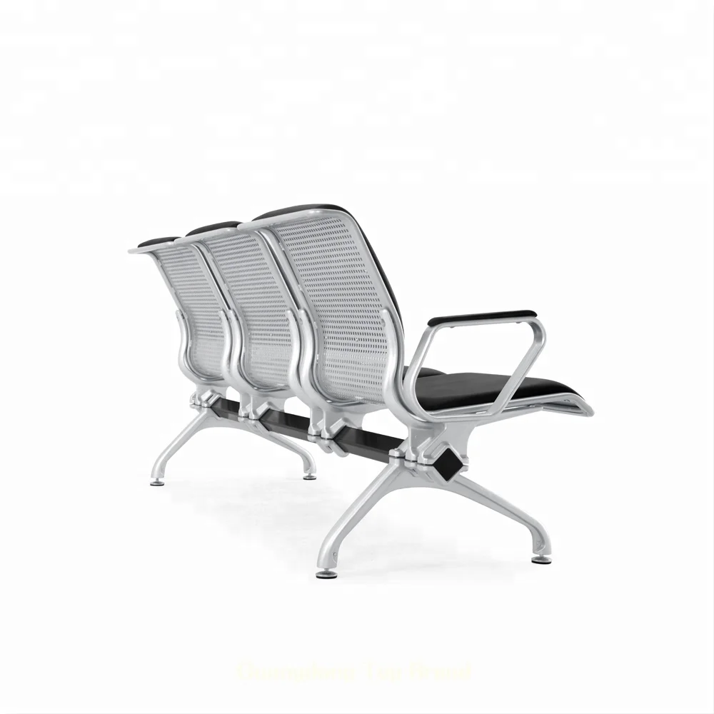 Popular public barber aluminum waiting chairs with PU seating