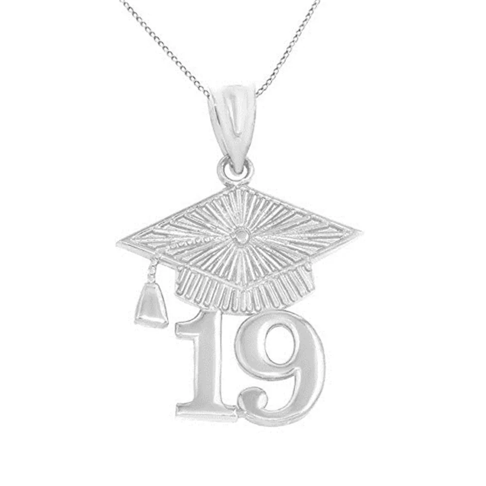 HUSURU Cheaper Graduate Jewelry Middle School Senior College Graduation Class Of 2019 Doctoral Cap Pendant Necklace For Students