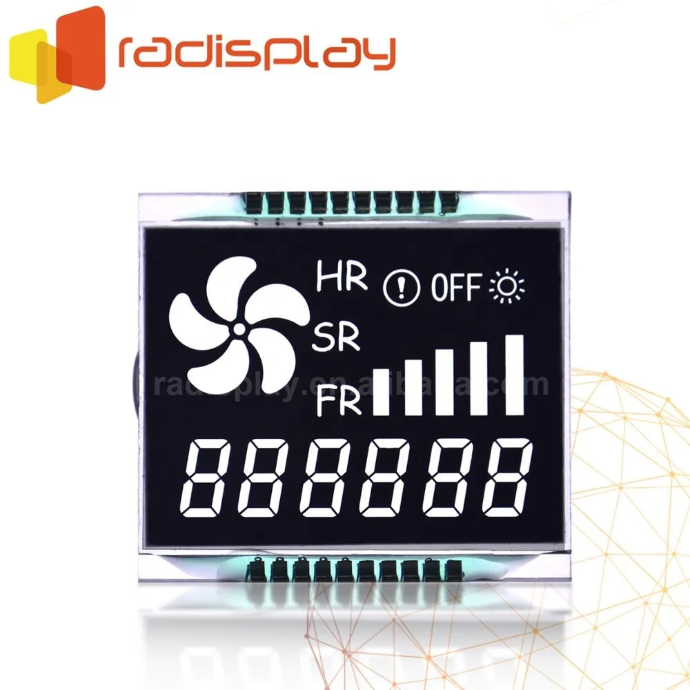 
7 segment Tn 6-Digits Temperature Lcd Display Module 