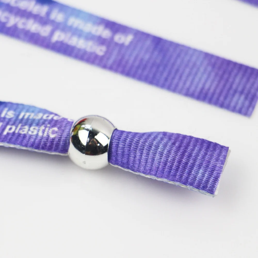 
Eco friendly recycle RPET wristband with custom logo printing 