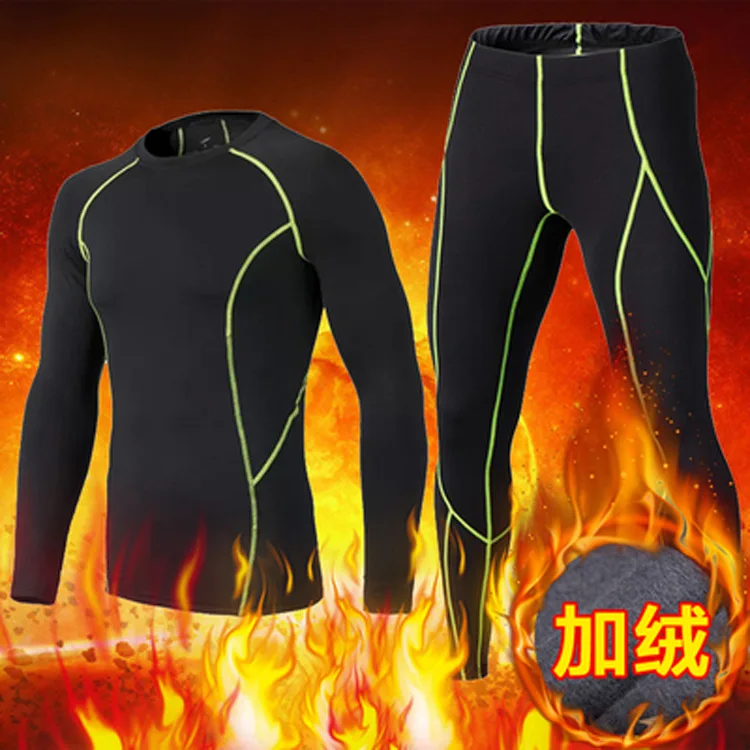 Winter Thermal Underwear Sport Base Layer Running polyester Long Sleeve T Shirt Sport for Men