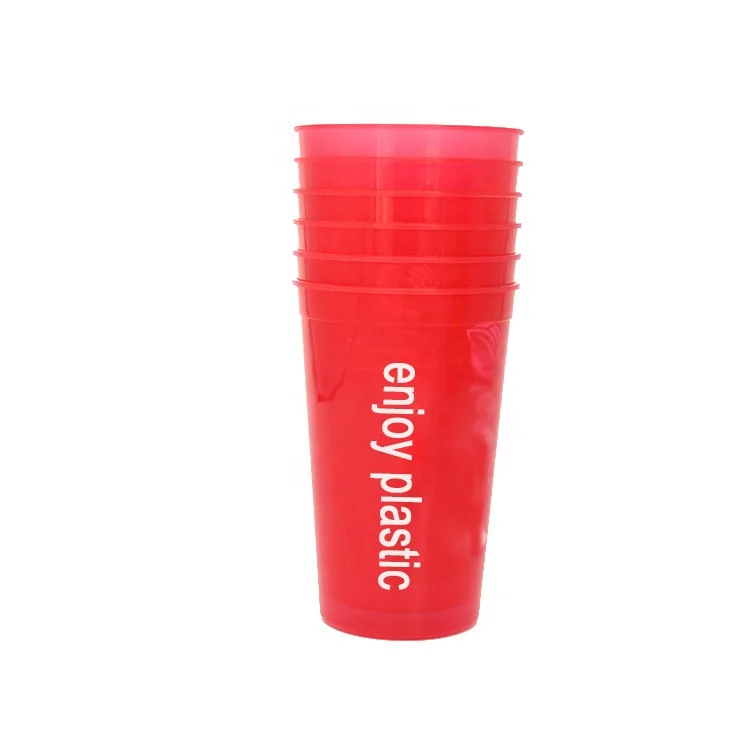 Custom Logo Plastic Drinking Cups Party Stadium Cups with Lid