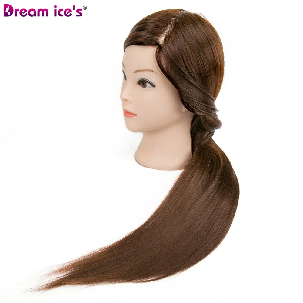 cheap price 50cm 220g brown color synthetic hair training head