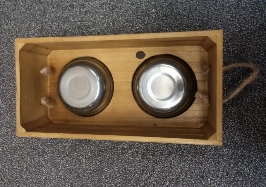 Rustic Wood Dog Bowl Stand/Wooden Dog Food Bowl