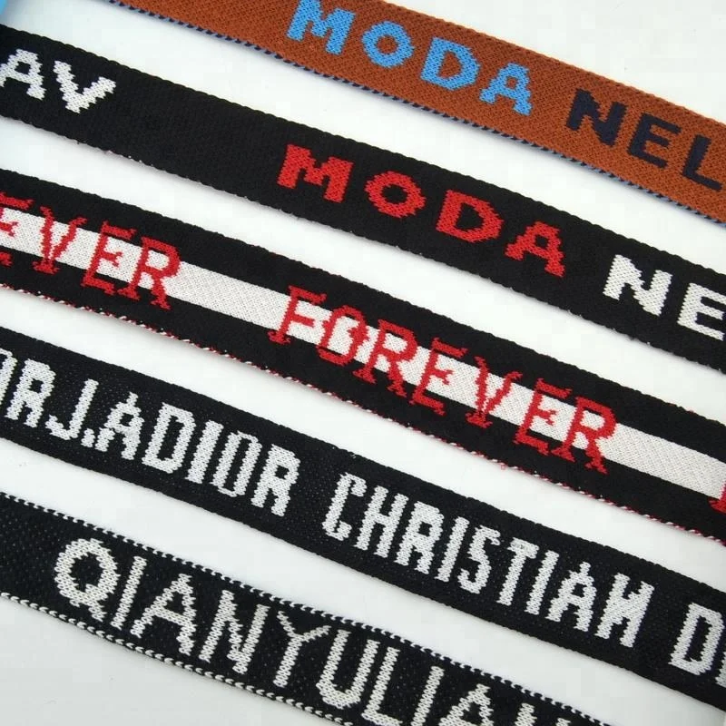  Custom Logo Soft Black Jacquard Elastic High Strength Webbing For Sports