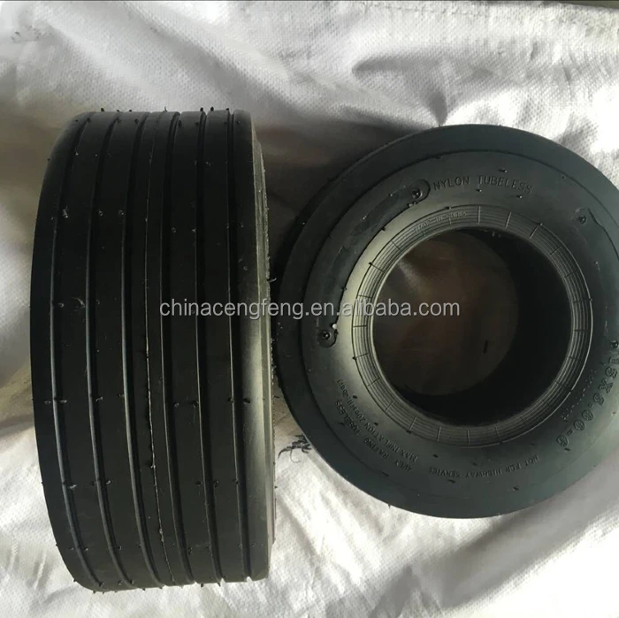 
garden commercial lawn mower tubeless rubber tire 13x5.00-6 pneumatic rubber wheel with ribbed pattern 