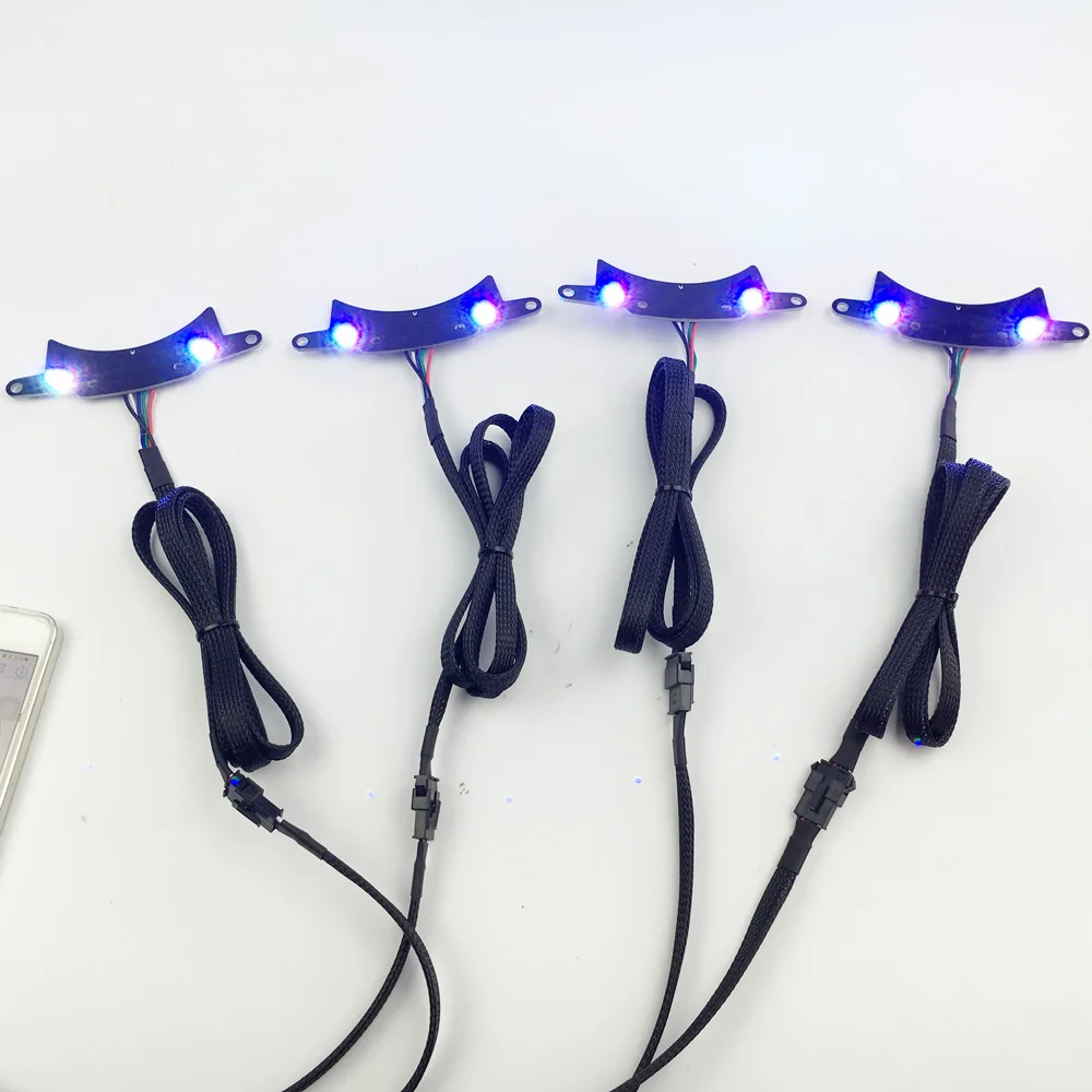 08-13 Doge Challenger chasing LED Halo Headlights 4 Rings with Remote ALL COLORS