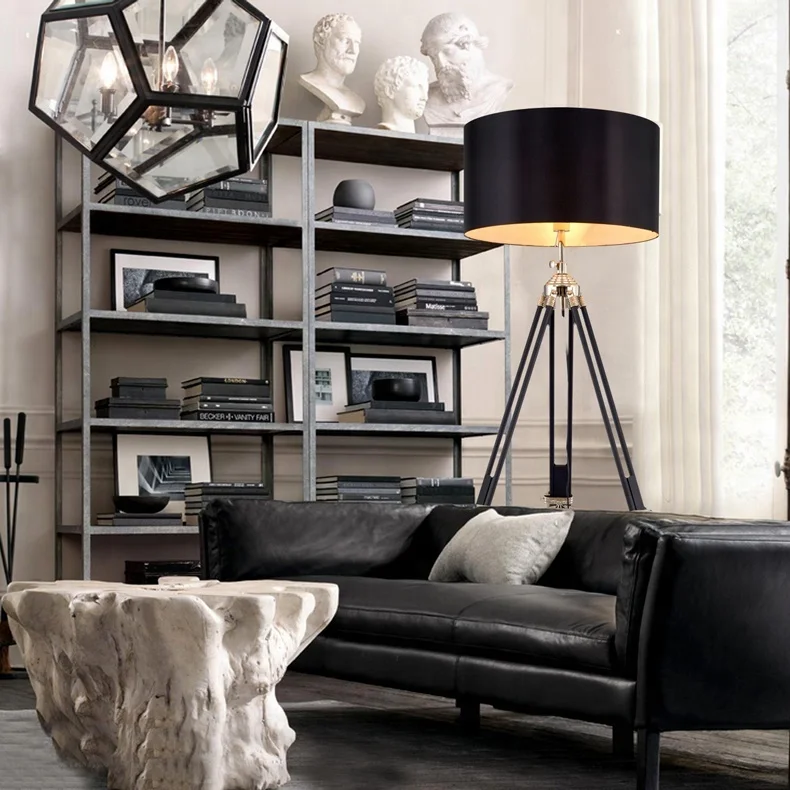 7 Вт e27 Европейская ткань для отеля Домашний Светильник Железный Металл промышленный винтажный деревянный напольный светильник