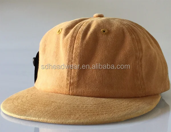 Окрашенная шапка горчичного цвета, неструктурированная шапка с завязками, плоская шапка с 6 завязками, низкопрофильная шапка