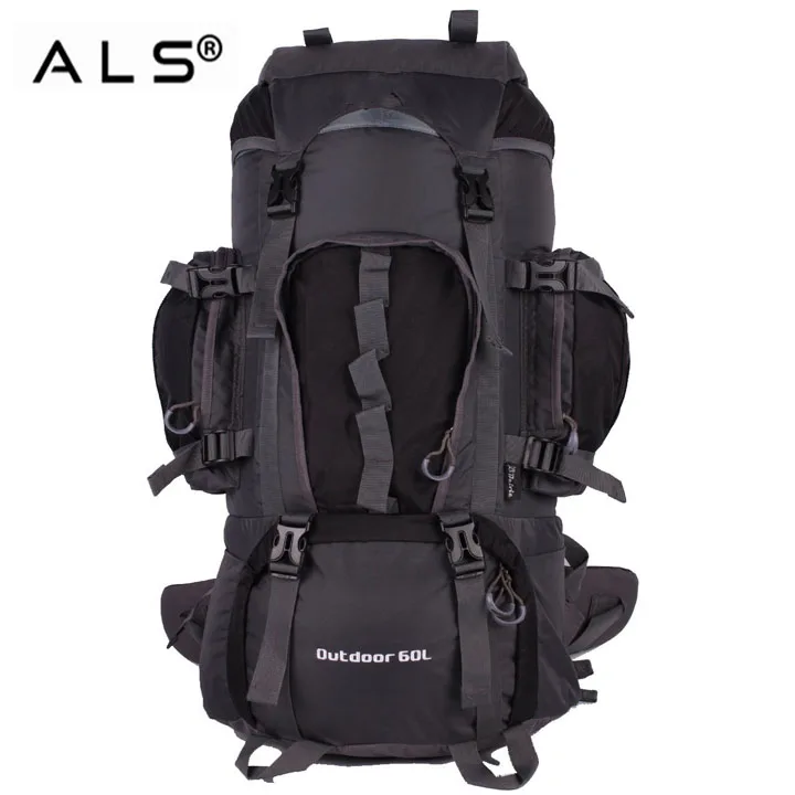 
China manufacture top quality mountain top ergonomic 60L hiking backpack 