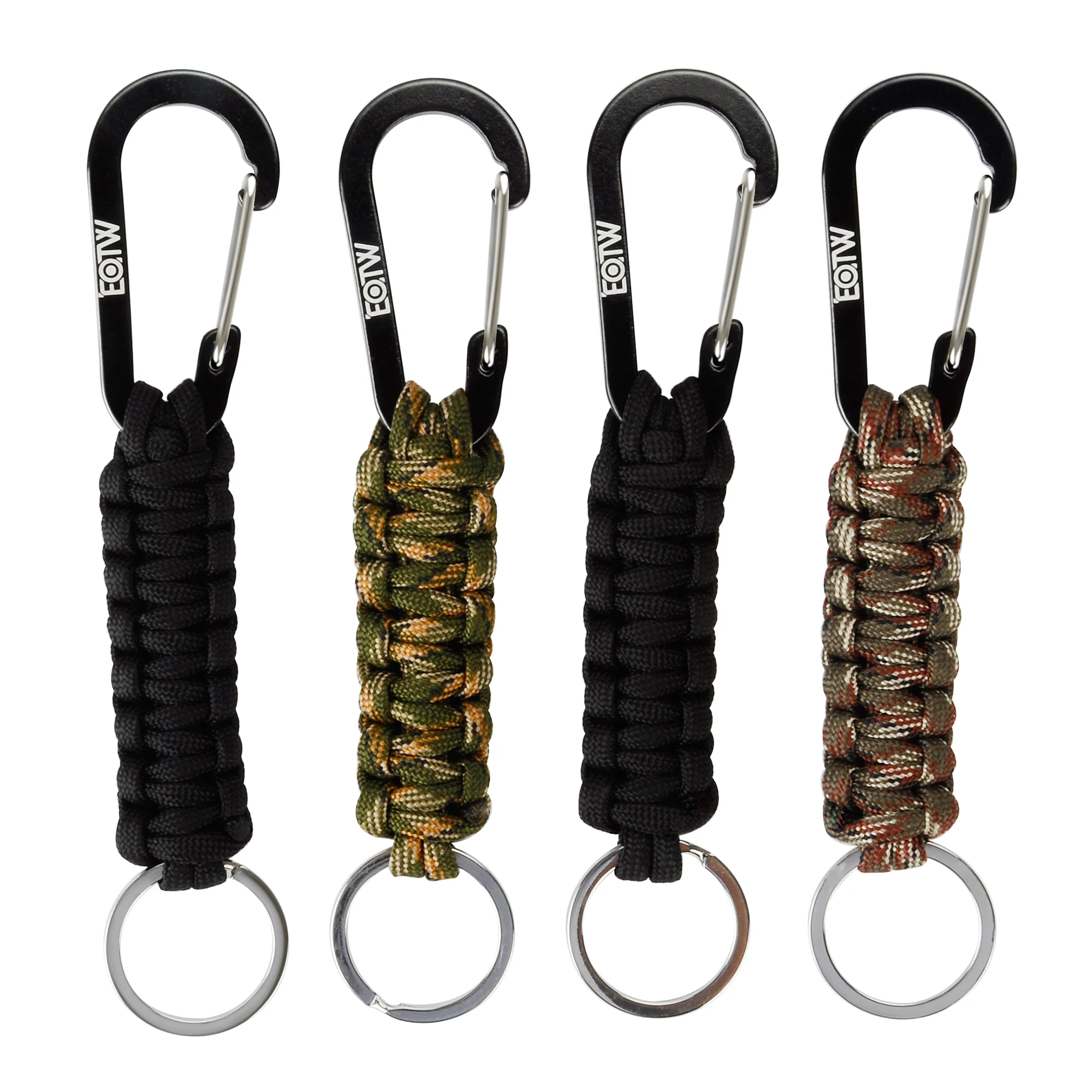 Gift Promotion Paracord Survival Carabiner Keychain for Outdoor Sports