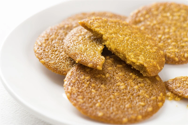 
150g Sichuan Huantai Healthy Food Xylitol Egg Sesame Wheat Buckwheat Crisp Biscuits Snacks Diabetic Food 