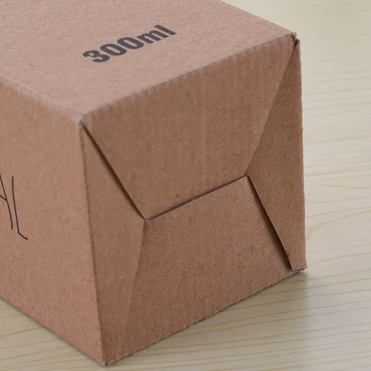 Small e flute brown kraft foldable corrugated cardboard carton paper packaging gift bottle display box custom print manufacturer