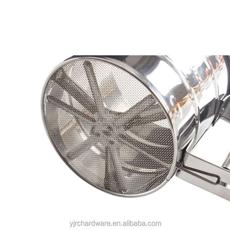 Wholesale kitchen baking tool manual stainless steel single layer 2 cups flour sieving sifter