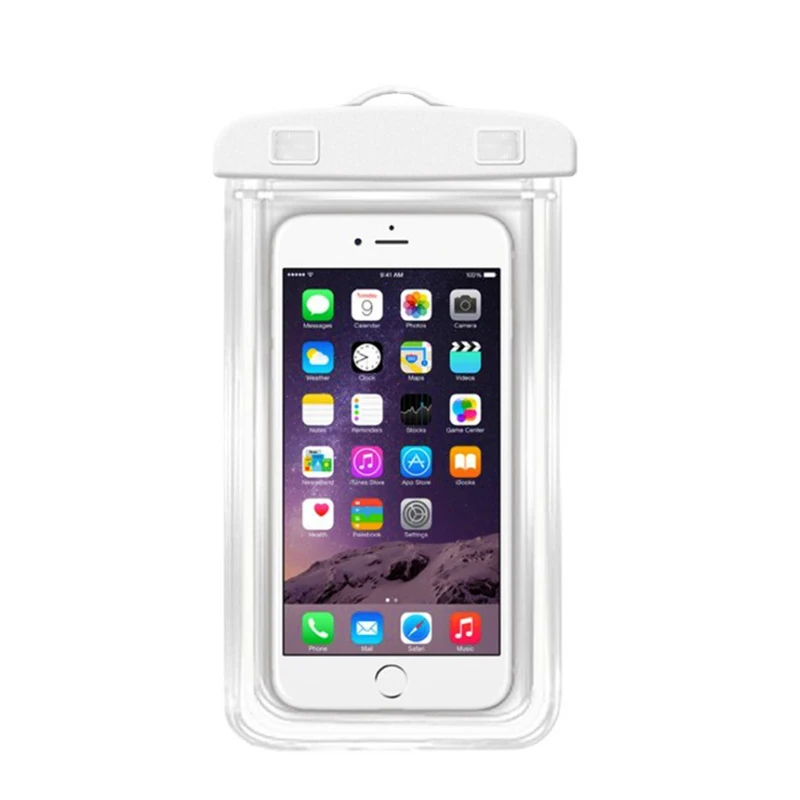 Заводская Полностью герметичная Водонепроницаемая светящаяся сухая сумка чехол Универсальная Прозрачная ПВХ сумка для мобильного телефона для плавания рекламный подарок