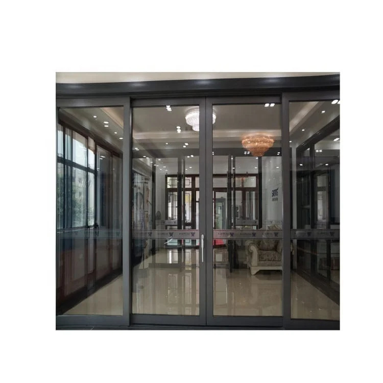Luxury Hotel Entry Entrance Automatic Sliding Door Glass Cardboard Chinese Stainless Steel Aluminum Alloy Thermal Insulation