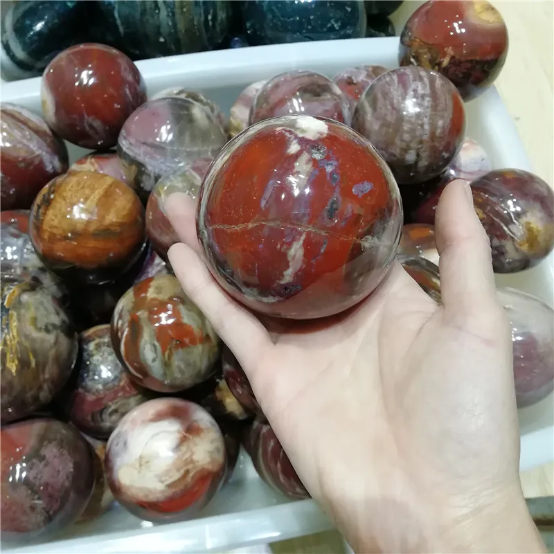Wholesale Natural Petrified Wood Ball Wooden Fossil Stone Ball