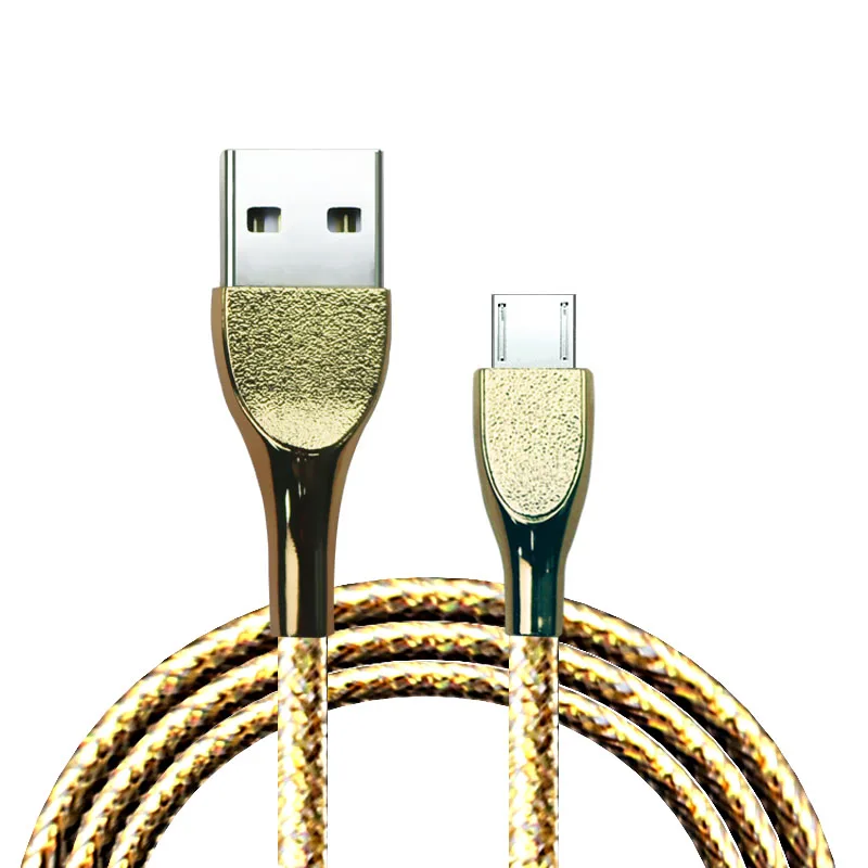 Красивый яркий PU провод Micro USB кабель из цинкового сплава зарядная линия для мобильного