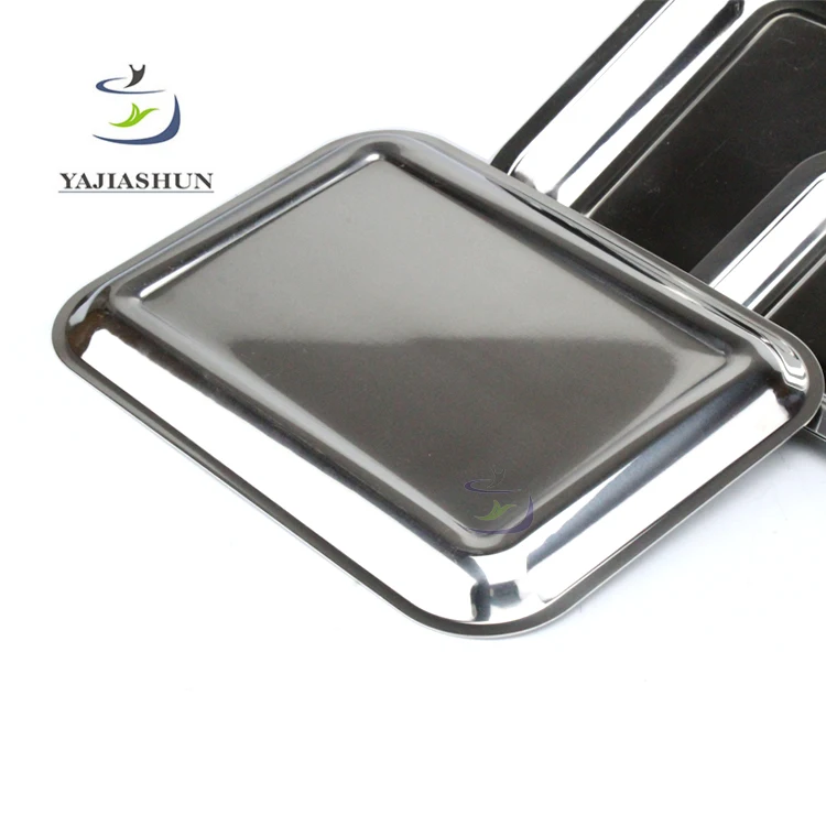 Cheaper Good Quality Stainless Steel Dessert Plate Food Container / Outdoor Picnic Tray Dish Plate