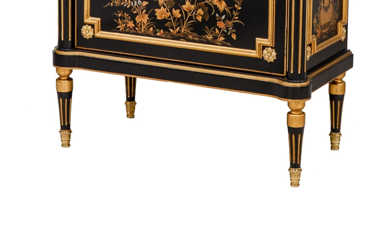 Vintage Wooden Carved Mirrored Storage Cabinet Wood Home Decor Furniture Luxury Living Room Furniture Cabinet Traditional 1pc