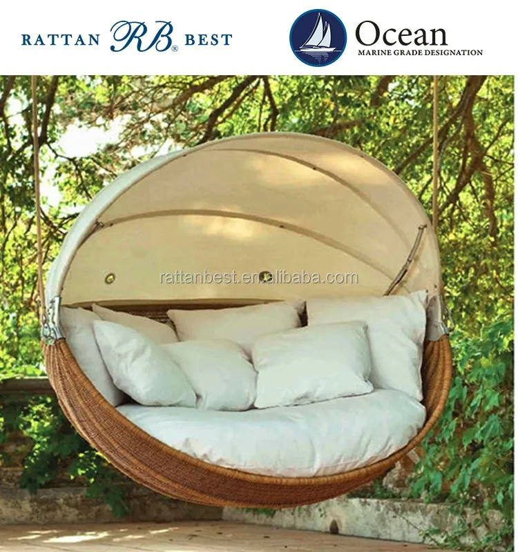 outdoor rattan covered swing hammock patio swing for garden