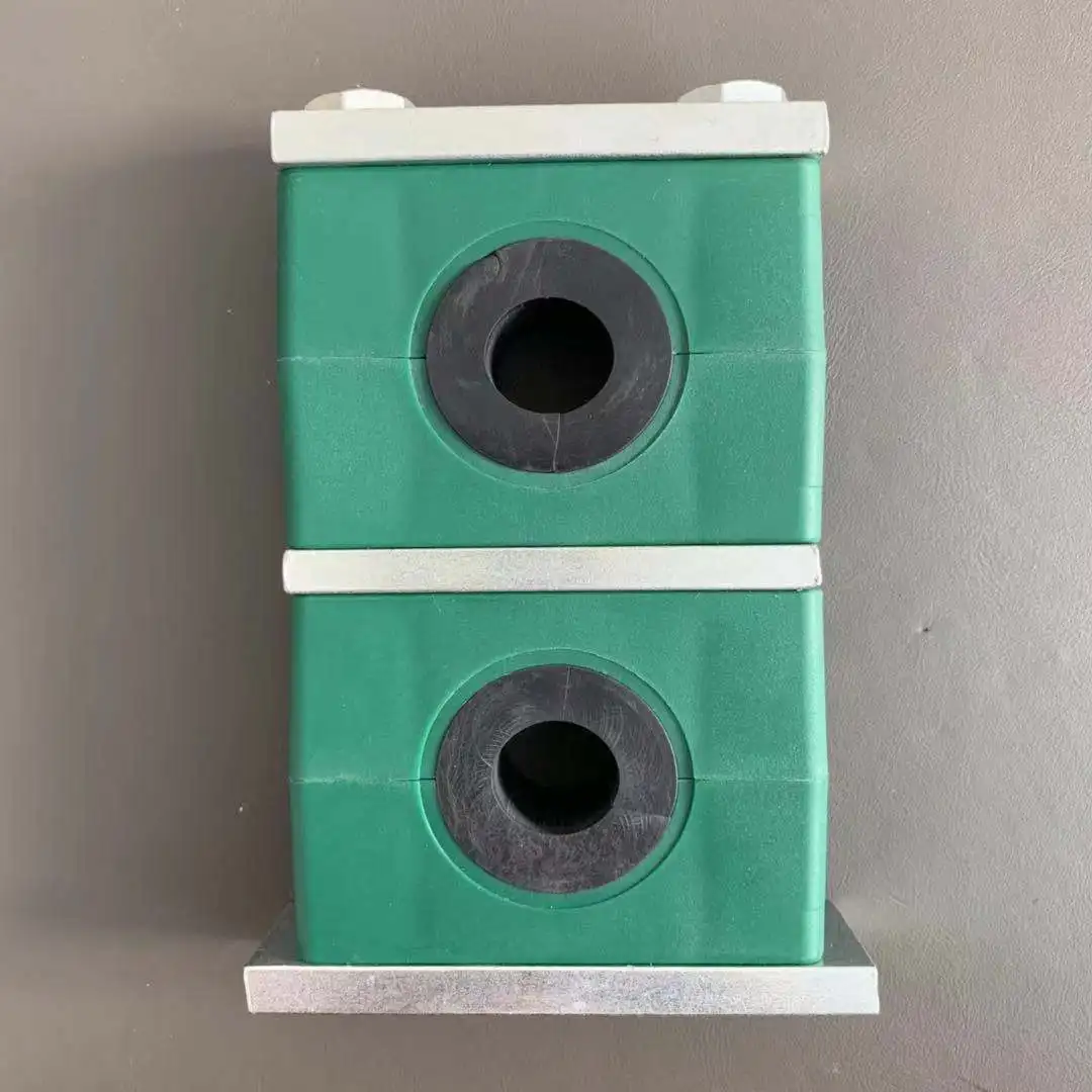 Green PP Twin double hole heavy series single hex bolt  pipe clamps