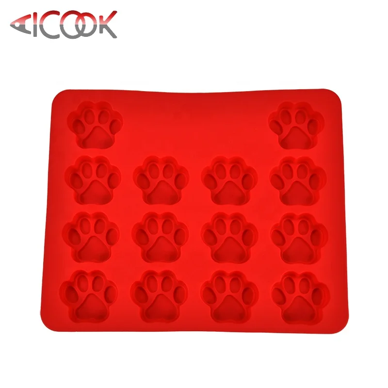 100% Food grade silicone small size dog bones shape cookie bake pan pet paws shape biscuit molds