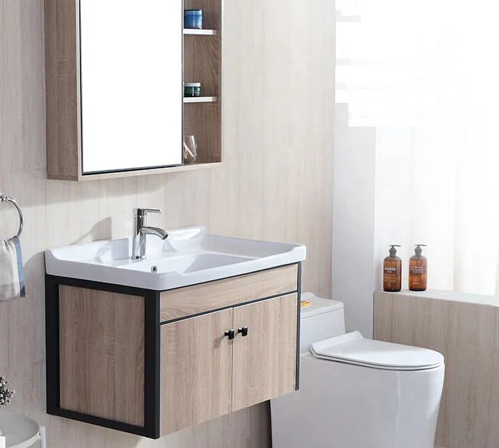 Bathroom wash combination Nordic style small marble bathroom counter wash basin toilet flat simple modern