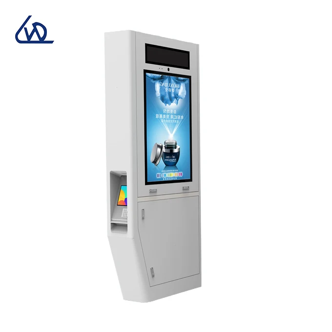 55 65 75 inch Floor standing advertisement kiosk totem waterproof phone booth LCD outdoor digital signage device