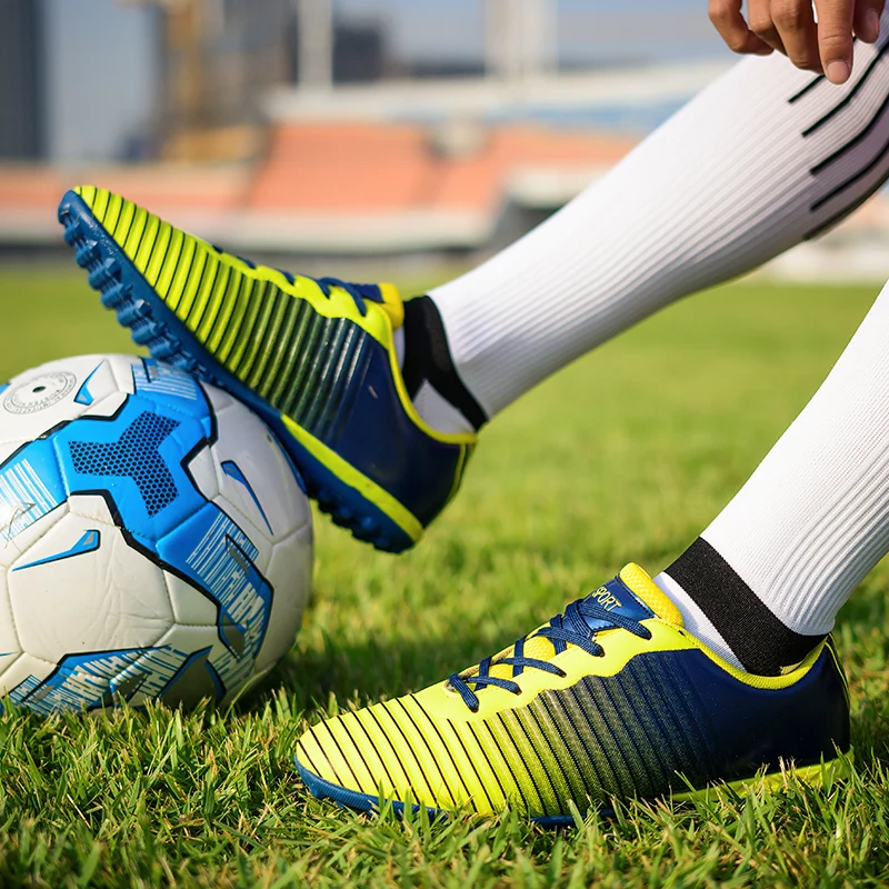 Новые детские футбольные туфли YT с ногтями, молодежные Нескользящие тренировочные туфли, мужская и женская футбольная обувь