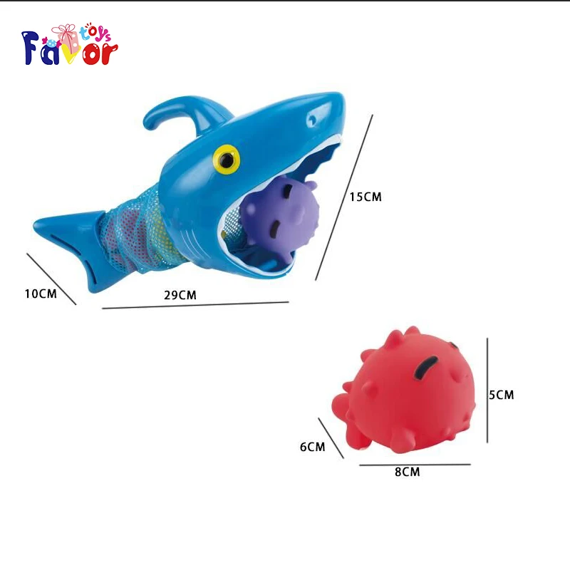 Sunny Patch Spark Shark Fish Hurt Pool Game With 1 Net And 4 Fish To Catch