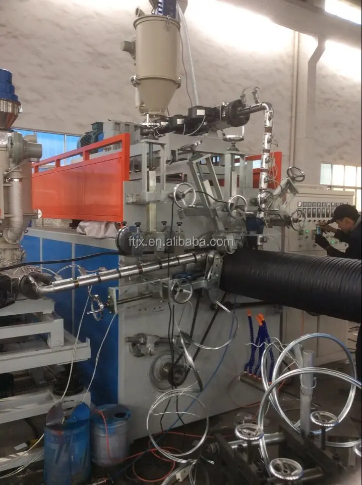 
large diameter steel enhanced polyethylene spiral corrugated pipe machine 