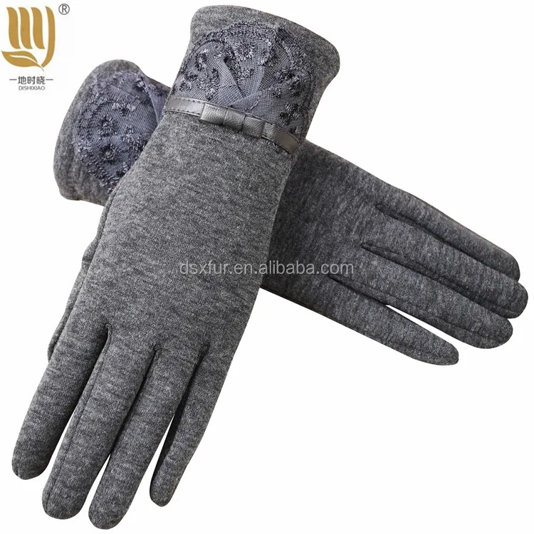 
New Style Women Female Cashmere Gloves Winter Warm Leather Driving Full Finger Gloves Touch Screen Gloves For Mobile 