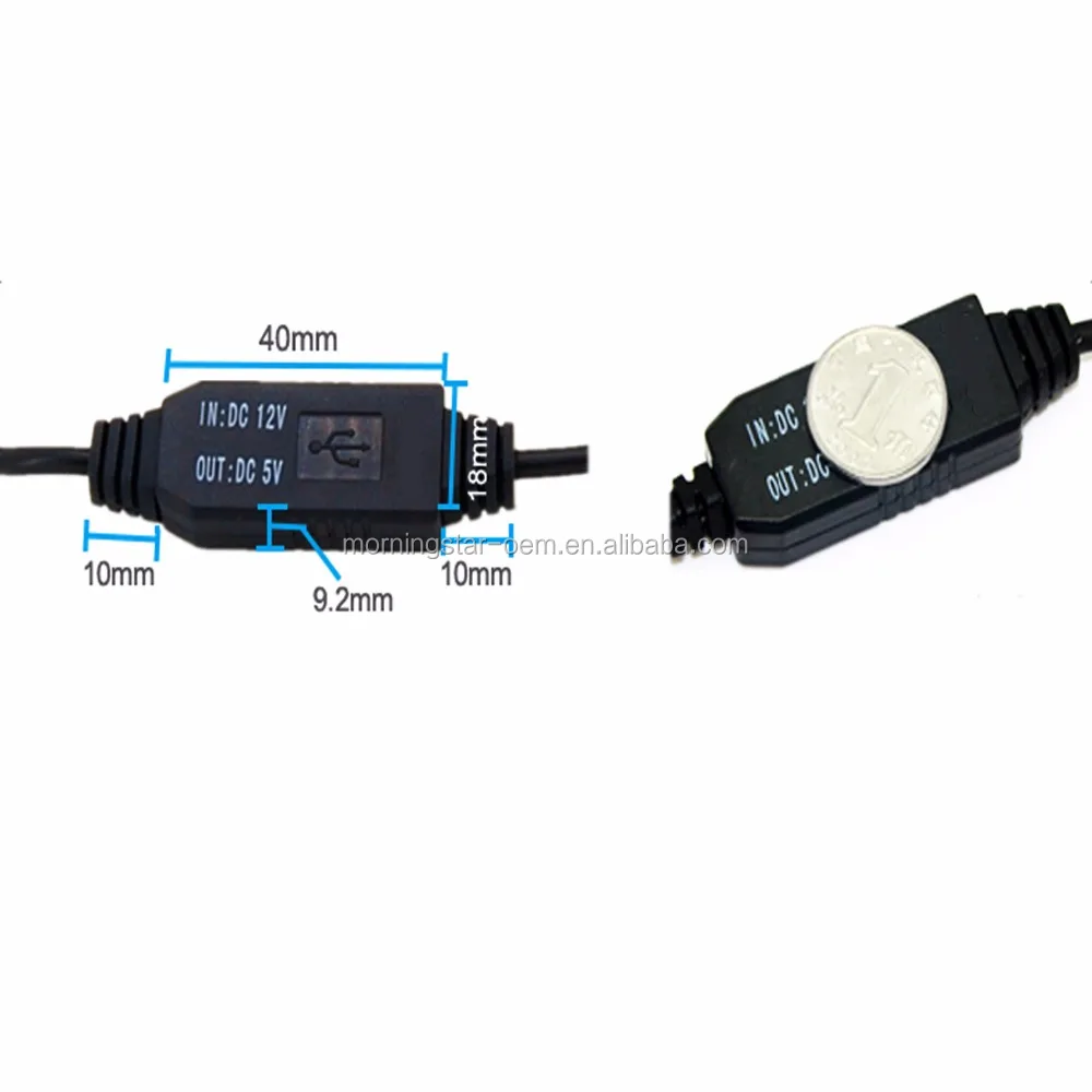 Hot DC 12V to 5V Inverter Converter Micro Mini USB Hard Wired Car Power Charger for GPS Tablet Phone PDA DVR Recorder Camera