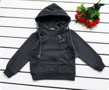 Sping Autumn Children Hoodies Korean Dashing Inclined Zipper Kids Hoody Outwear Grey And Dk Blue Colour