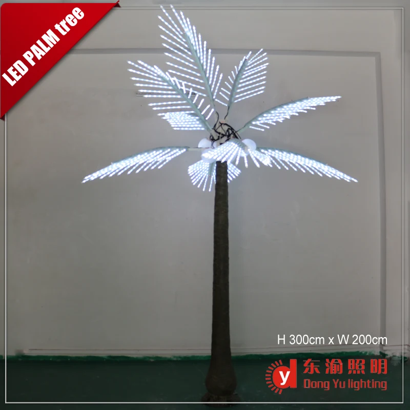 3m height high standard outdoor decoration green light artificial light palm tree