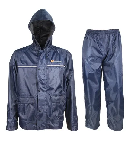 Riding Tribe 100% waterproof polyester Blue fabric seam sealing tape raincoat hooded for motorcycle riders Jacket YY-01