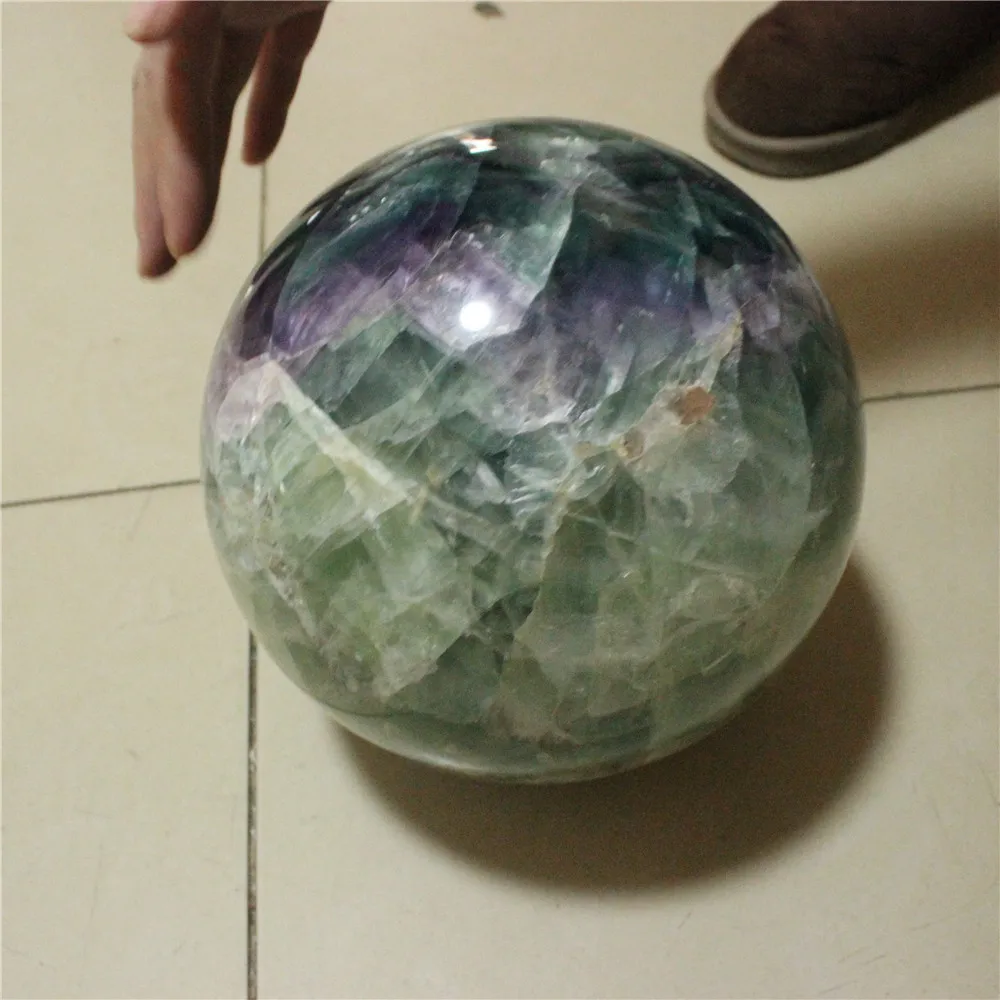 200mm natural large rainbow fluorite stone sphere ball