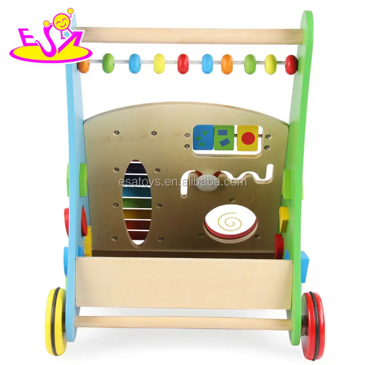 best design wooden baby walking toys for push along W08J001