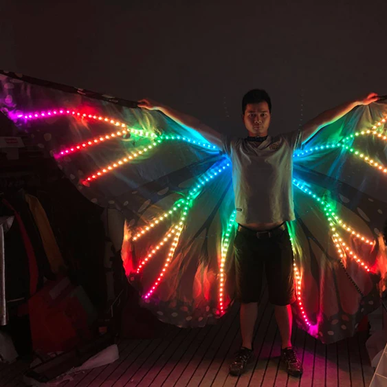 LED Suit Costumes  LED luminescent Wings for women full color  Wings Stage Dance Performance Show Dress for Night Club