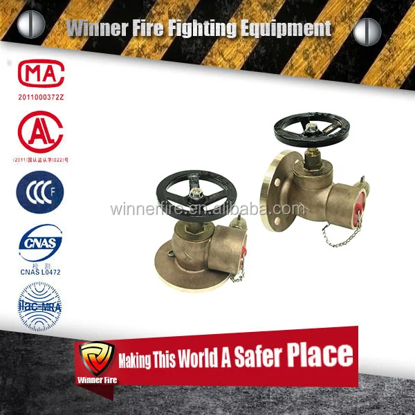 Победитель косой клапан Пожарный гидрант сертифицированы по BS 5041 Часть 1 *