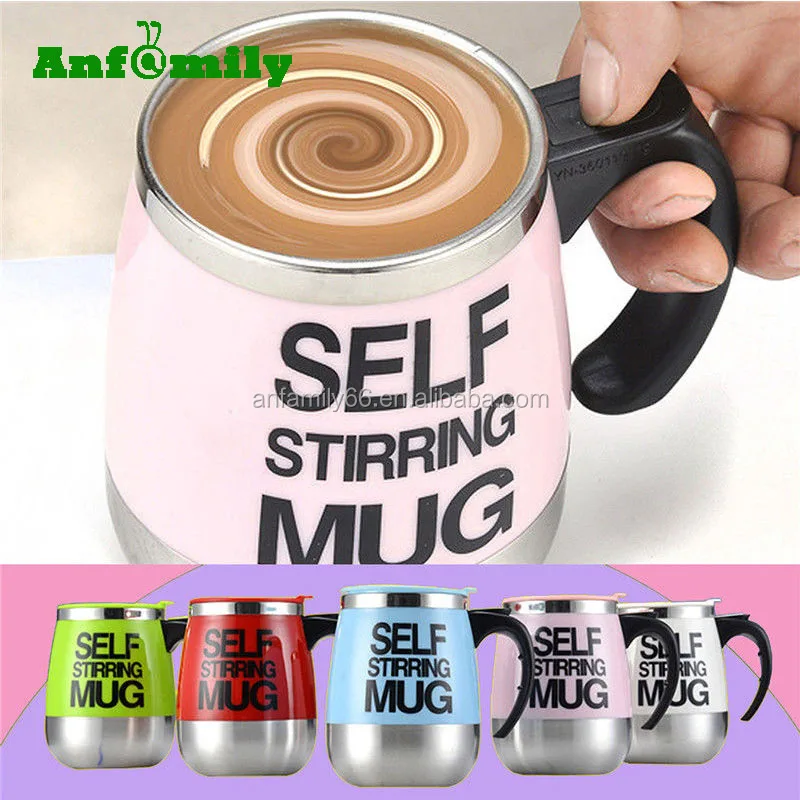 Automatic Plain Mixing Stainless Steel coffee Tea cup Self Stirring Mug