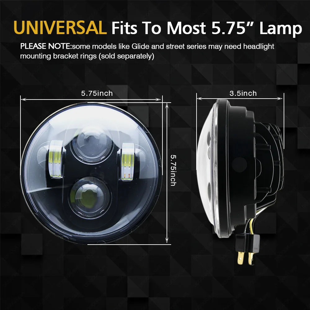 27W Super Bright Aluminum Housing Waterproof Ip68 5.75 Inch Round Lamp Motorcycle Led Headlight